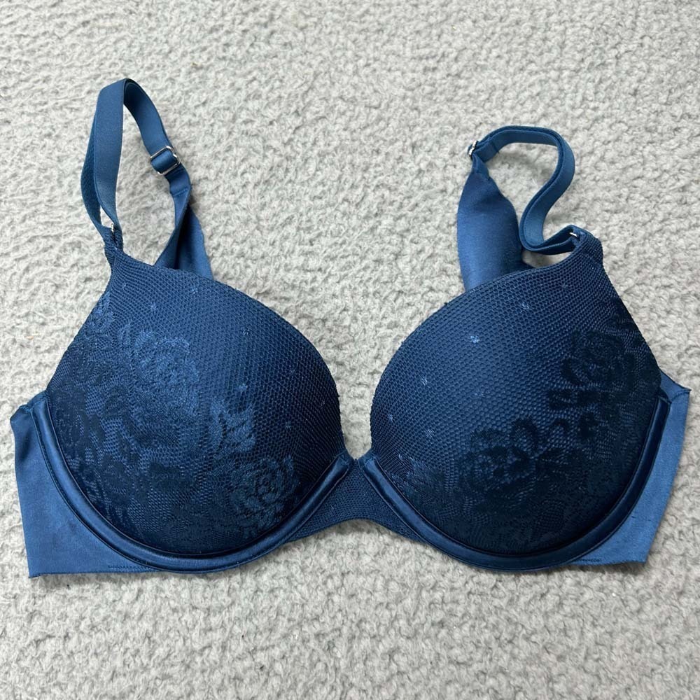Secret Trasures Bra 34C T-Shirt Bra   Blue Sext Plunge
